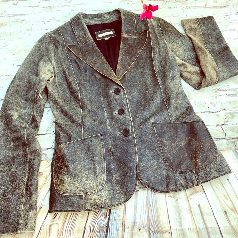 Vintage Style Distressed Brown Jacket